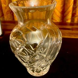 Lead crystal vase Made in Poland 5.5 inch high.